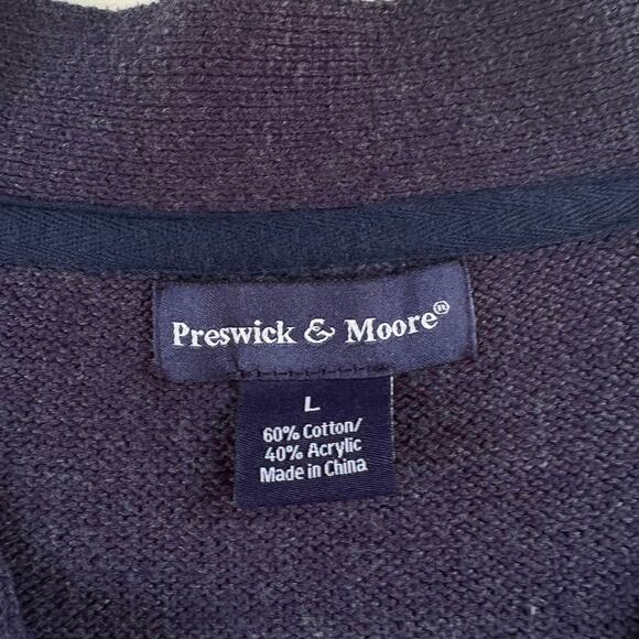 Cardigan Sweater Mens Large Blue Button Front Long Sleeve Grandpa Old Man Grunge - Picture 4 of 8